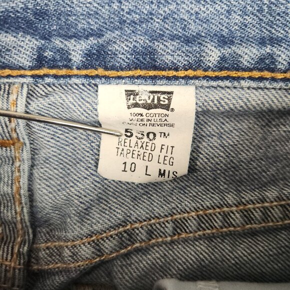 Levis 550 Jeans Womens 10 Misses Relaxed Fit Tapered Leg Blue Denim Vintage Y2K - Picture 8 of 11
